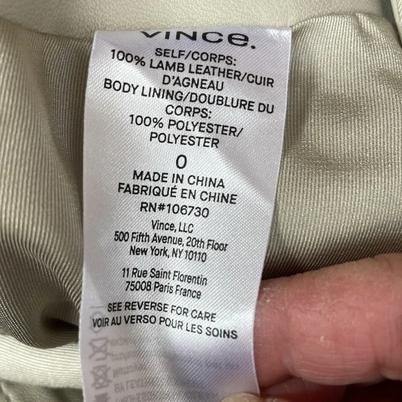 Almost new Vince lamp leather shorts with belt